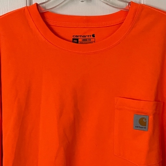 Carhartt Orange pocket short sleeve t-shirt tee men's 2XL Loose Fit - Picture 2 of 9